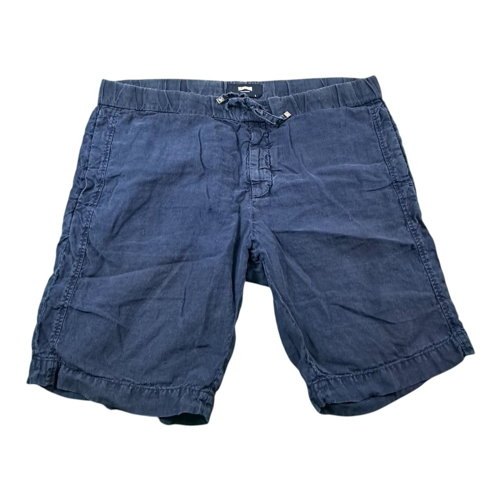 Vilebrequin Collection Blue Pure Linen Mens Lounge Drawstring Short Size Large